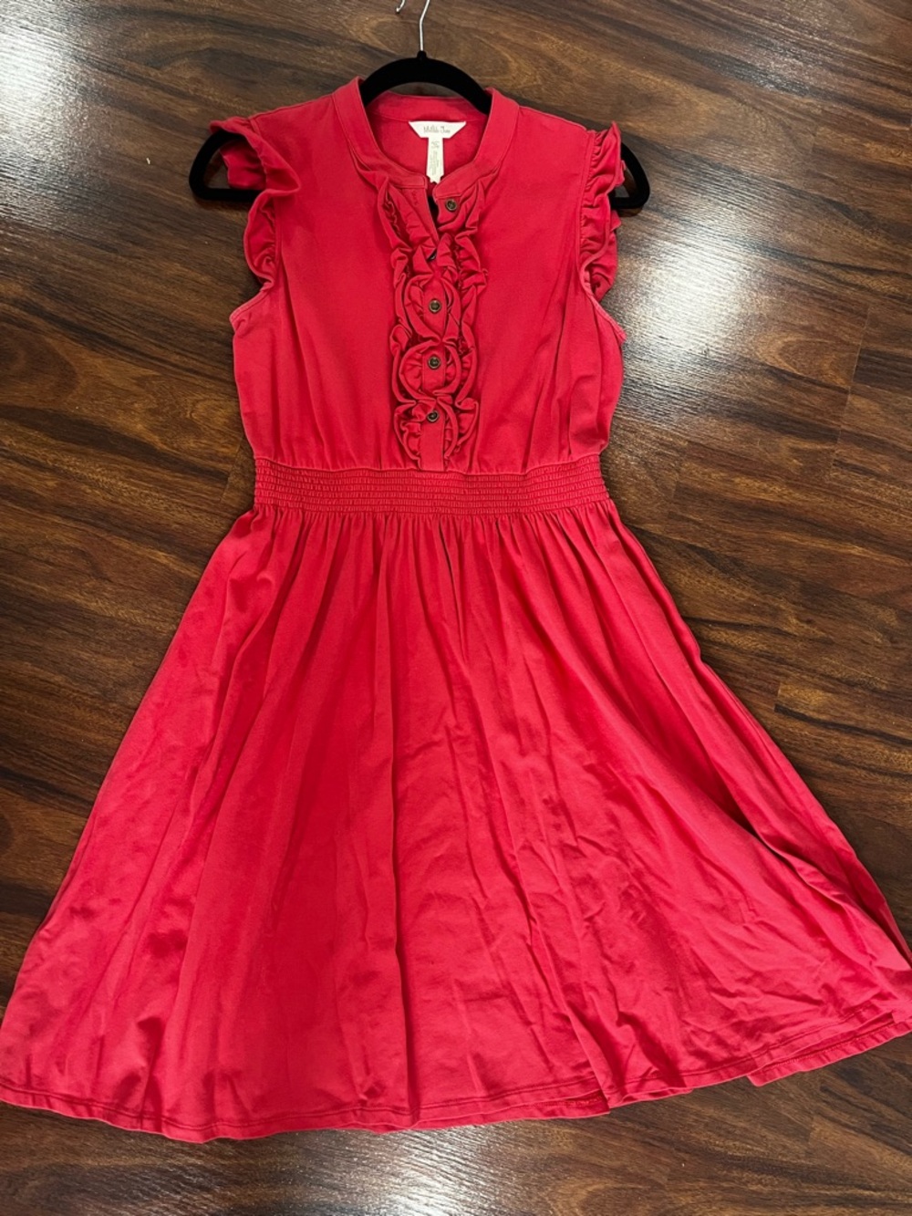 Matilda Jane Burnt Red Ruffle Front Sleeveless Dress